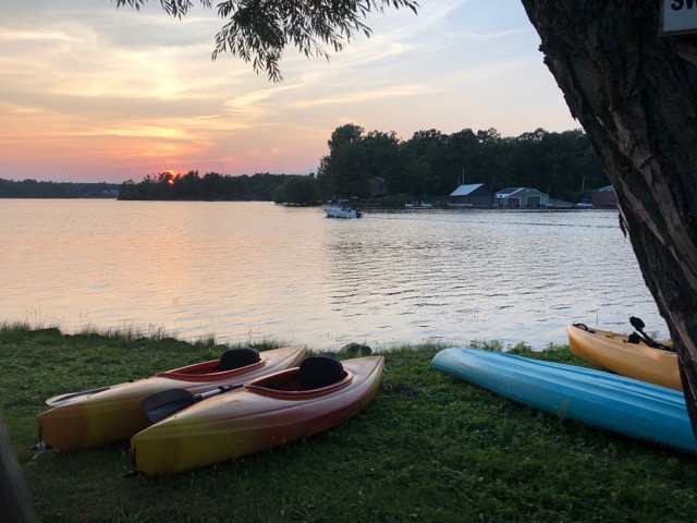 Kayaks Enjoying a Sunset
